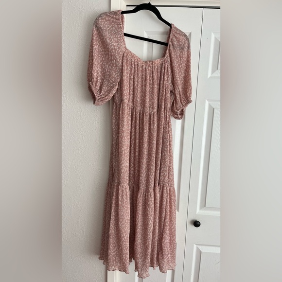 Carly Jean Los Angeles Ada Pink Dainty Floral Midi Maxi Dress - Picture 2 of 7